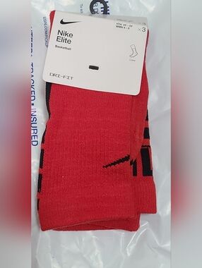 Nike Elite Red and Black Kids Crew Socks